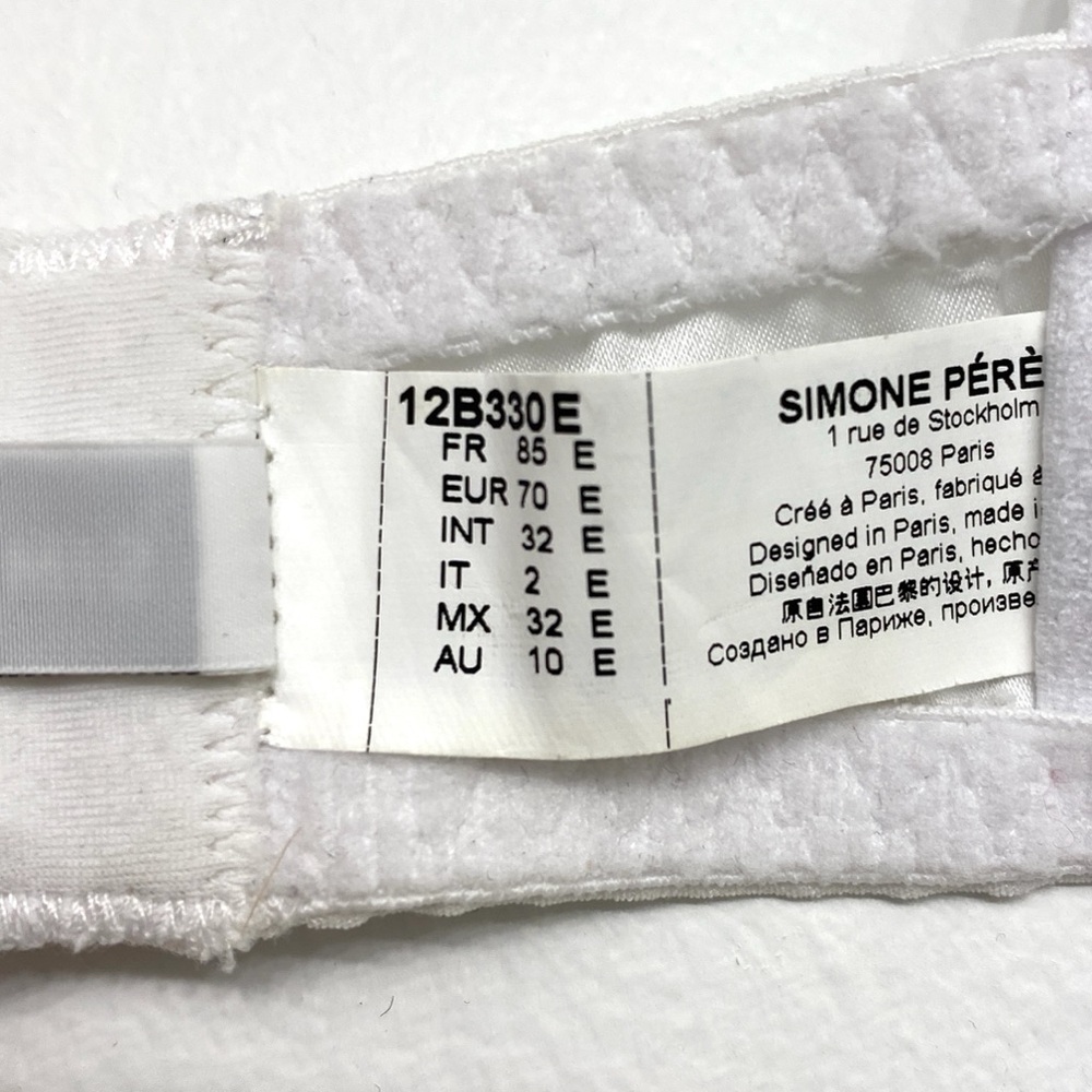 Simone Pérèle Wish Demi Bra 32E Crystal White Embroidered Underwire Bridal - Picture 12 of 15
